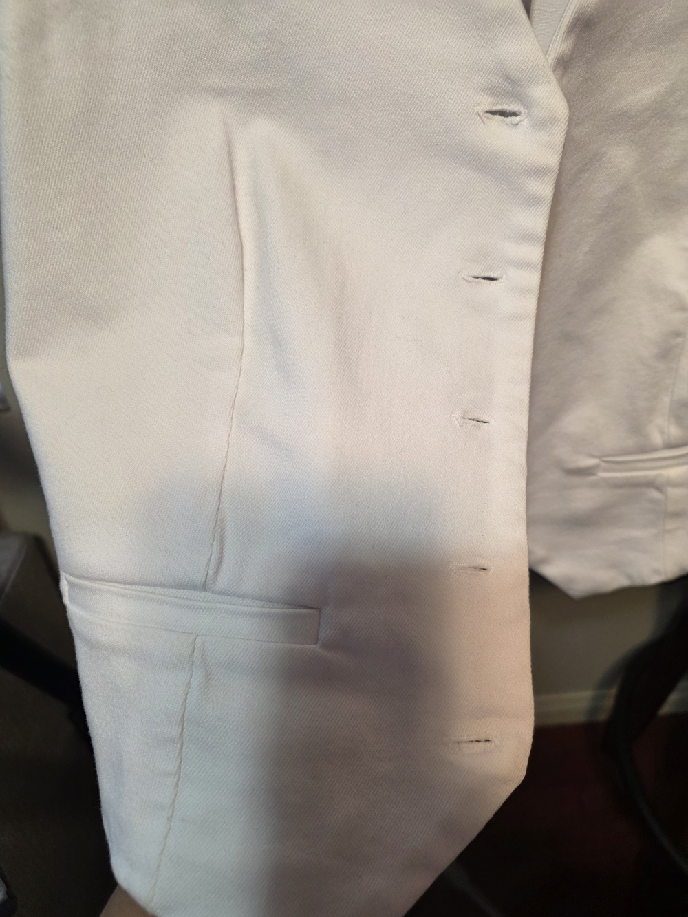 Evereve White Button-Front Sleeveless Vest Bodysuit - Picture 5 of 6